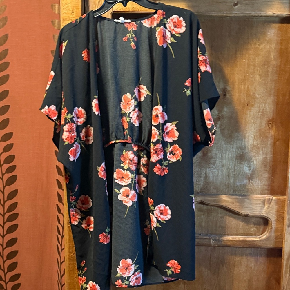 Maurices Black Floral Cardigan